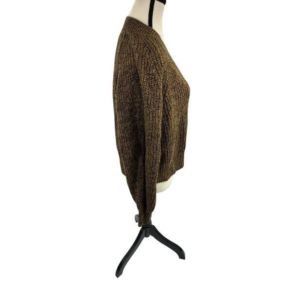 A New Day Womens S Cardigan Sweater Brown Marled Knit Button Front Long Sleeve - Picture 3 of 7